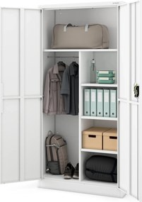 Metalowa szafa gospodarcza Dawid Smart 90x40x185 cm, biała