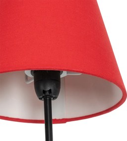 Designerska lampa podłogowa czarna z abażurami z tkaniny 5-światłowa - Melis