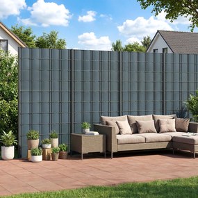 Outsunny Osłona ogrodowa 4 sztuki tworzywo sztuczne UV-odporna wodoodporna osłona z klipsami montażowymi 35m x 19cm szara | Aosom PL