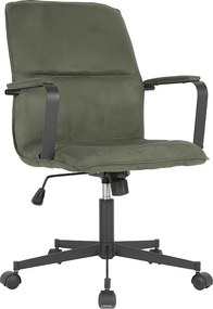 Fotel biurowy - obrotowy i regulowany na wysokość - zamsz - zielony - NICHOLS