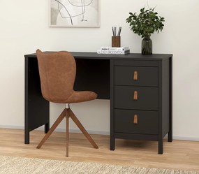 Czarne biurko komputerowe Madrid 3 szuflady