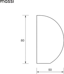 Lustro półokrągłe z podświetleniem MOON Half Cut LED | Różne rozmiary | Różne kolory : Kolor tafli szkła - Brąz, Rozmiar - 50 x 80 cm, Wersja - Prawa
