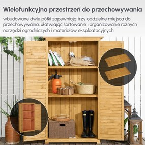 Outsunny® Drewniana Szafa Ogrodowa, Domek Narzędziowy Szopa Ogrodowa