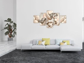 Obraz - Jednorożec w chmurach (125x70 cm)