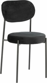 Czarne minimalistyczne krzesło metalowe welurowe B9-D88