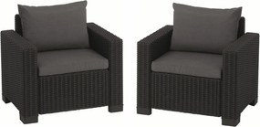 Zestaw krzeseł ogrodowych Keter California 83 x 68x 72 cm, 2 szt., kolor grafitowy