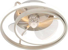 Stalowy wentylator sufitowy 46,5 cm z pilotem i diodami LED - Kees