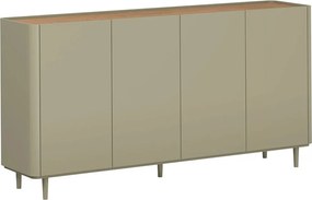 Komoda Elivo 200 cm czterodrzwiowa na nóżkach - eukaliptus / dąb baltic dune
