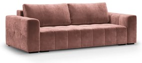 Różowa aksamitna rozkładana sofa Milo Casa Luca
