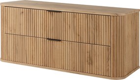 ELEGANCE Szafka łazienkowa ryflowana pod umywalkę 41,5 x 120,4 x 51,7 dąb craft złoty