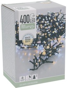 Zewnętrzny łańcuch świetlny Microcluster, 8 m, 400 LED, ciepła biała + biała, timer, IP44, 8 m
