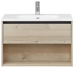 Wisząca szafka bez umywalki w dekorze sosny w naturalnym kolorze 51x80 cm Quickset 393 – Pelipal