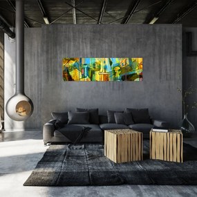 Obraz - Architektura, abstrakcja kubistyczna (170x50 cm)