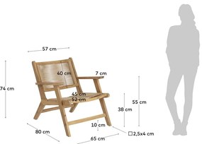 Ogrodowy fotel z drewna akacji Kave Home Geralda