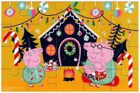 Puzzle dla dzieci 4 w 1 ŚWINKA PEPPA i Świąteczny Nastrój, 19x29 cm