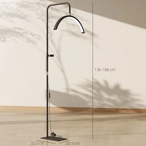 HOMCOM Lampa stojąca z obracaną głowicą 350° 7 temperatur barwowych i uchwytem na telefon | Aosom PL