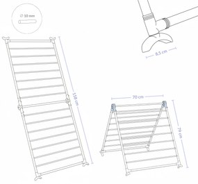 Suszarka na pranie łazienkowa, na wannę, 70 x 79 cm, MALO