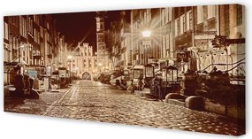 Duży obraz na płótnie Nocny Spacer po Gdańsku