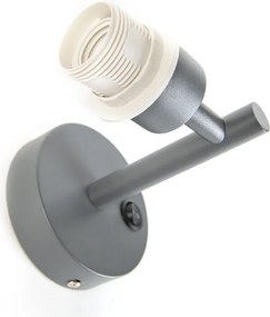 Nowoczesna lampa ścienna ciemnoszara 1-światłowa z wyłącznikiem - Combi