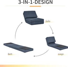 HOMCOM Fotel podłogowy rozkładany, 5-stopniowa regulacja, granatowy, 61x73x58cm | Aosom PL