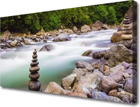 Obraz canvas Dziki Potok w Górskim Lesie