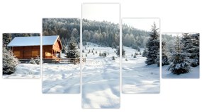 Obraz - Górska chata (125x70 cm)