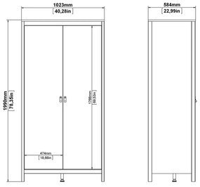 Czarna szafa 102x199 cm Madrid – Tvilum