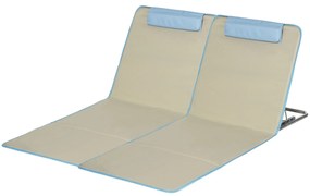 Outsunny Zestaw 2 Mat Plażowych, Regulowane, Składane, 124Dł x 53Szer x 37-50Wys cm, Beżowy