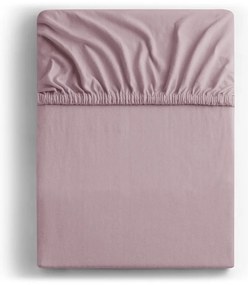 Szaroróżowe dżersejowe prześcieradło z gumką 160x200 cm Amber – Restilo