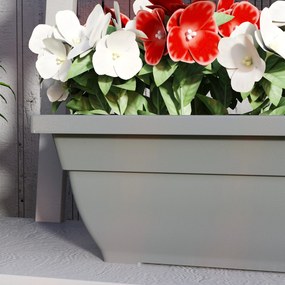 Outsunny Zestaw 5 Doniczek z Plastiku dla Tarasu, Ogrodu, Balkonu, 59 x 21 x 16 cm, Szary