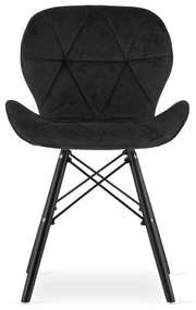 Krzesło LAGO Aksamit - czarny / nogi czarne x 1