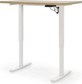 Elektryczne do pracy biurko na stojąco dąb artisan + biały T1-W43