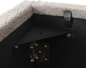 Łóżko Tapicerowane 160x200 cm HAGA ze Stelażem i Pojemnikiem Dwuosobowe Boucle Szare