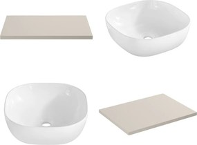 Zestaw meblowy łazienkowy Adel 036 kaszmir - szafka 60 cm, umywalka nablatowa i regał
