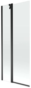 Mexen Flip parawan nawannowy 2-skrzydłowy 80 x 150 cm, transparent, czarny - 894-080-101-70-00