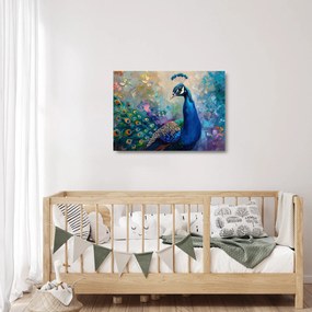 Obraz na szkle - Malowanie pawia (70x50 cm)