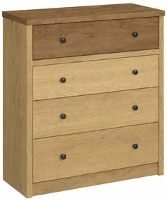 Loftowa komoda z 4 szufladami dąb cremona + dąb lefkas E4-G85