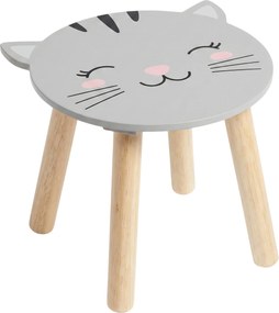 Drewniany stołek dziecięcy SAFARI z motywem zwierząt, 28 cm