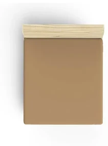 Brązowe bawełniane prześcieradło z gumką 140x200 cm – Mijolnir