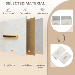 Komoda HOMCOM 8 szuflad z ładowaniem USB-C i złotymi uchwytami — kremowa