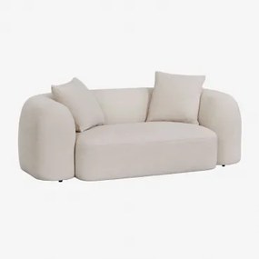 Sofa Dwuosobowa Z Tkaniny Chenilla Coco Szenila Gruba Biała - Sklum