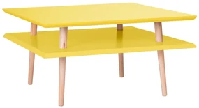 Stolik kawowy SQUARE LOW 68x68 żółty kwadratowy RAGABA