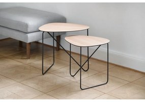 Metalowy stolik w naturalnym kolorze 44x50 cm Curve L Wood – LIND DNA
