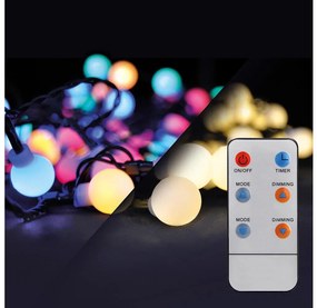 Brilagi - LED RGBW Zewnętrzny łańcuch bożonarodzeniowy 200xLED/8 funkcji 25m IP44 + pilot