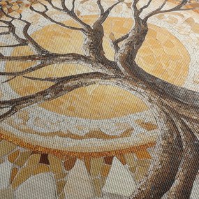 Obraz – Złote drzewo życia w mozaice (125x70 cm)