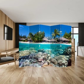 Parawan - Plaża na tropikalnej wyspie (210x170 cm)