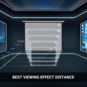 HOMCOM Ekran projekcyjny 203 x 152 cm 254 cm 4:3/ 16:9 Ręczny do kina domowego