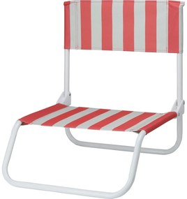 Składany leżak plażowy Stripes, 65 x 44 x 19 cm,czerwony