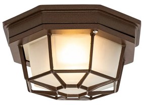 Rustykalna lampa sufitowa rdzawo brązowa 21,3 cm IP44 - Bri