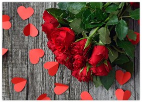 Obraz na szkle - róże (70x50 cm)